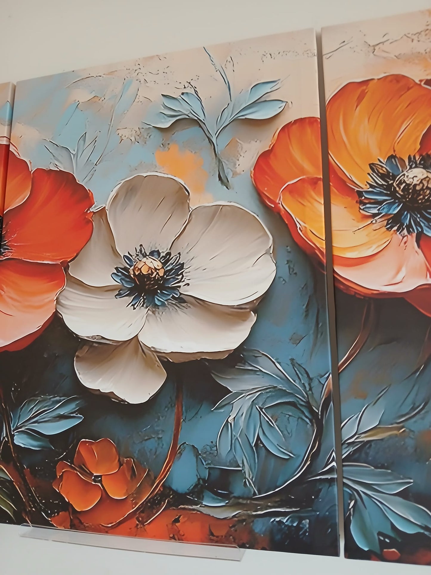 Bohemian Abstract Floral Canvas Print Wall Art – Textured Art Effect