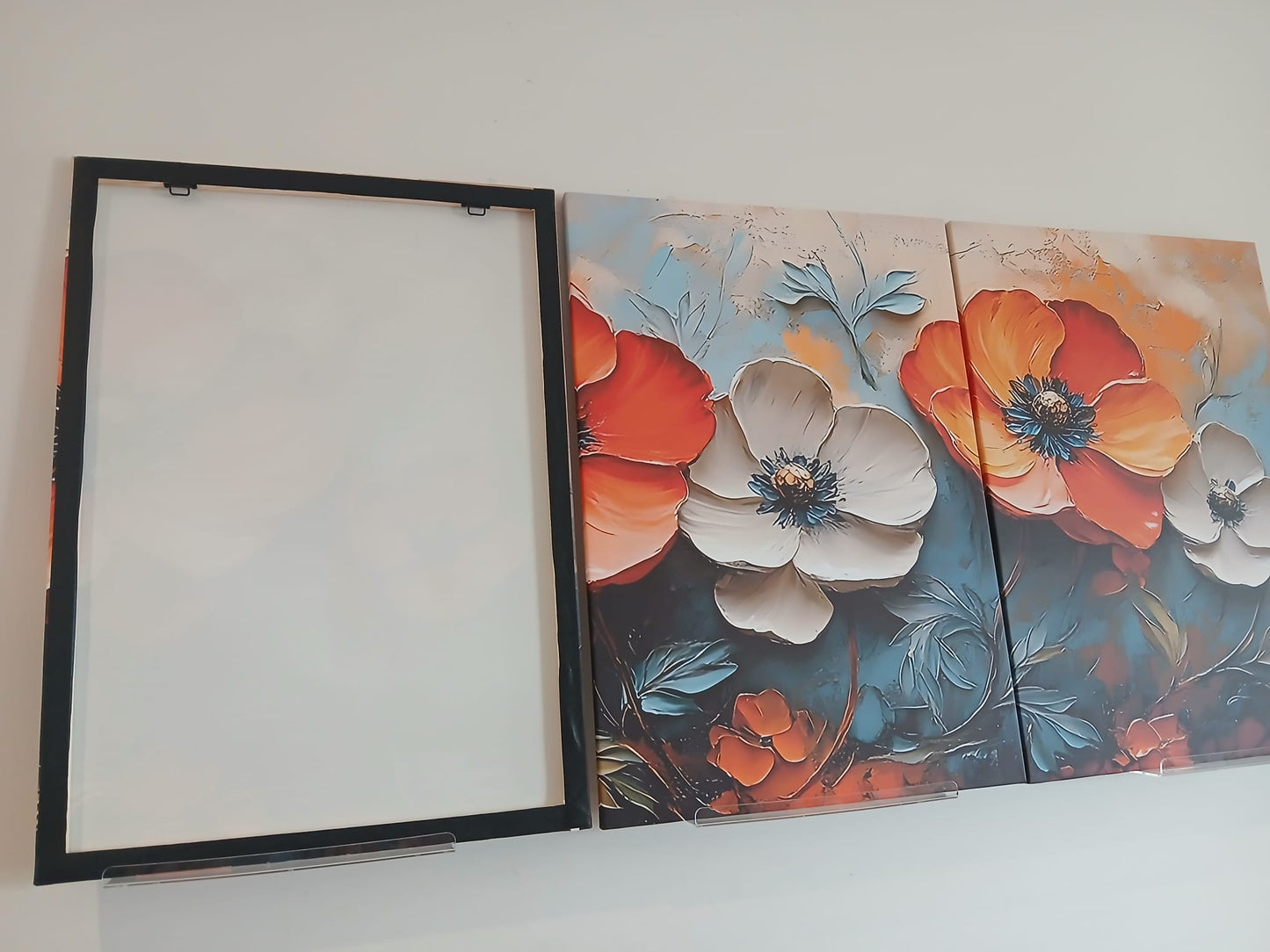 Bohemian Abstract Floral Canvas Print Wall Art – Textured Art Effect