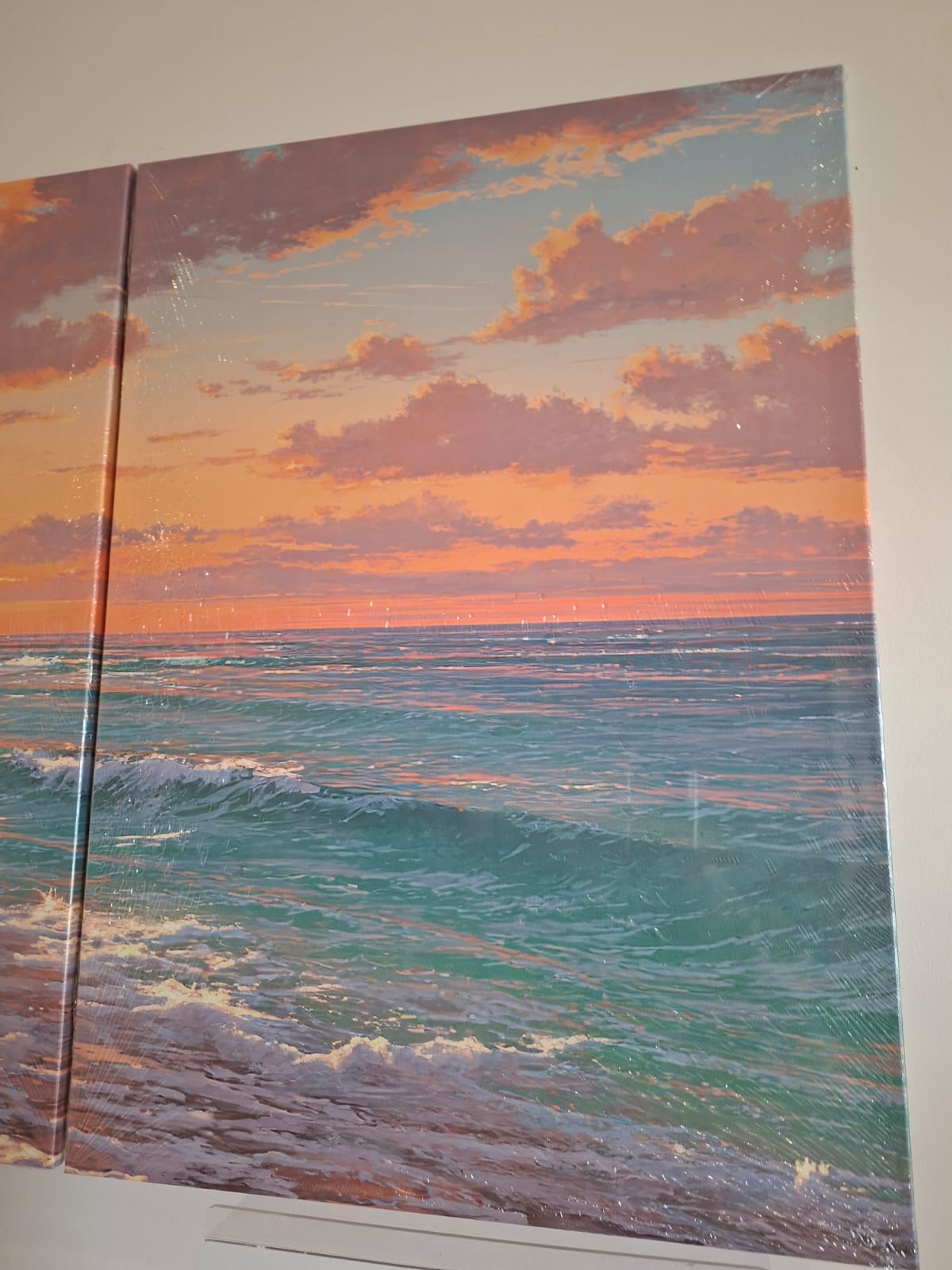 Tropical Sunset Beach Canvas Print Wall Art Set