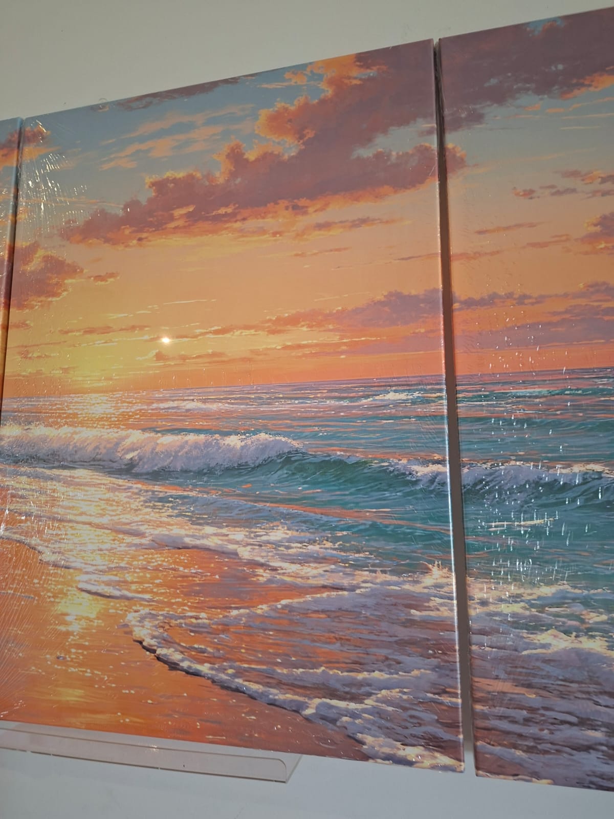 Tropical Sunset Beach Canvas Print Wall Art Set