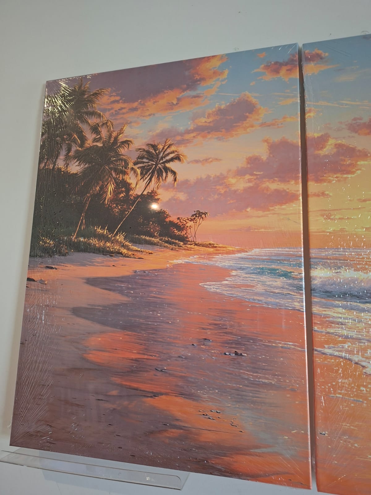 Tropical Sunset Beach Canvas Print Wall Art Set