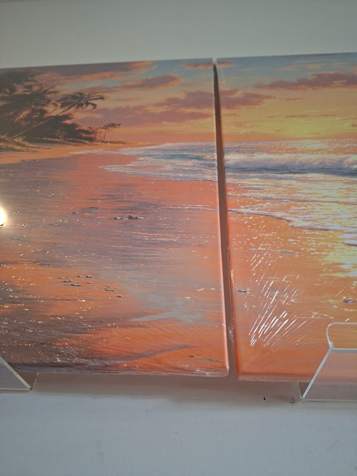 Tropical Sunset Beach Canvas Print Wall Art Set