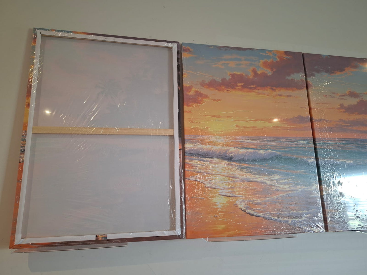 Tropical Sunset Beach Canvas Print Wall Art Set