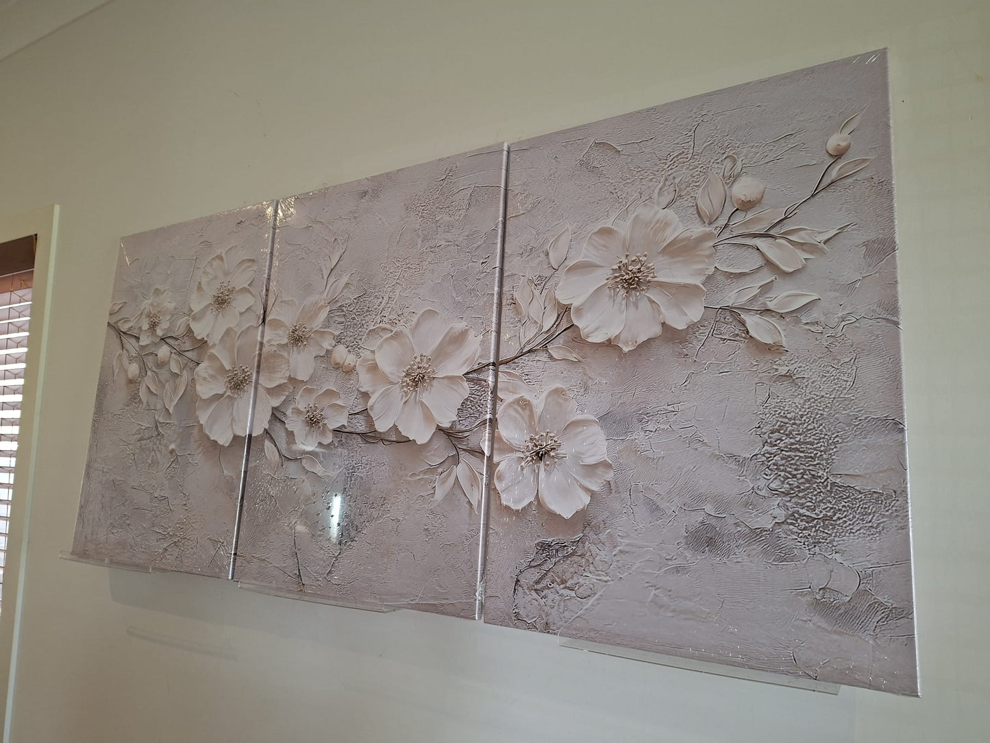 Minimalist White Floral Canvas Print Wall Art