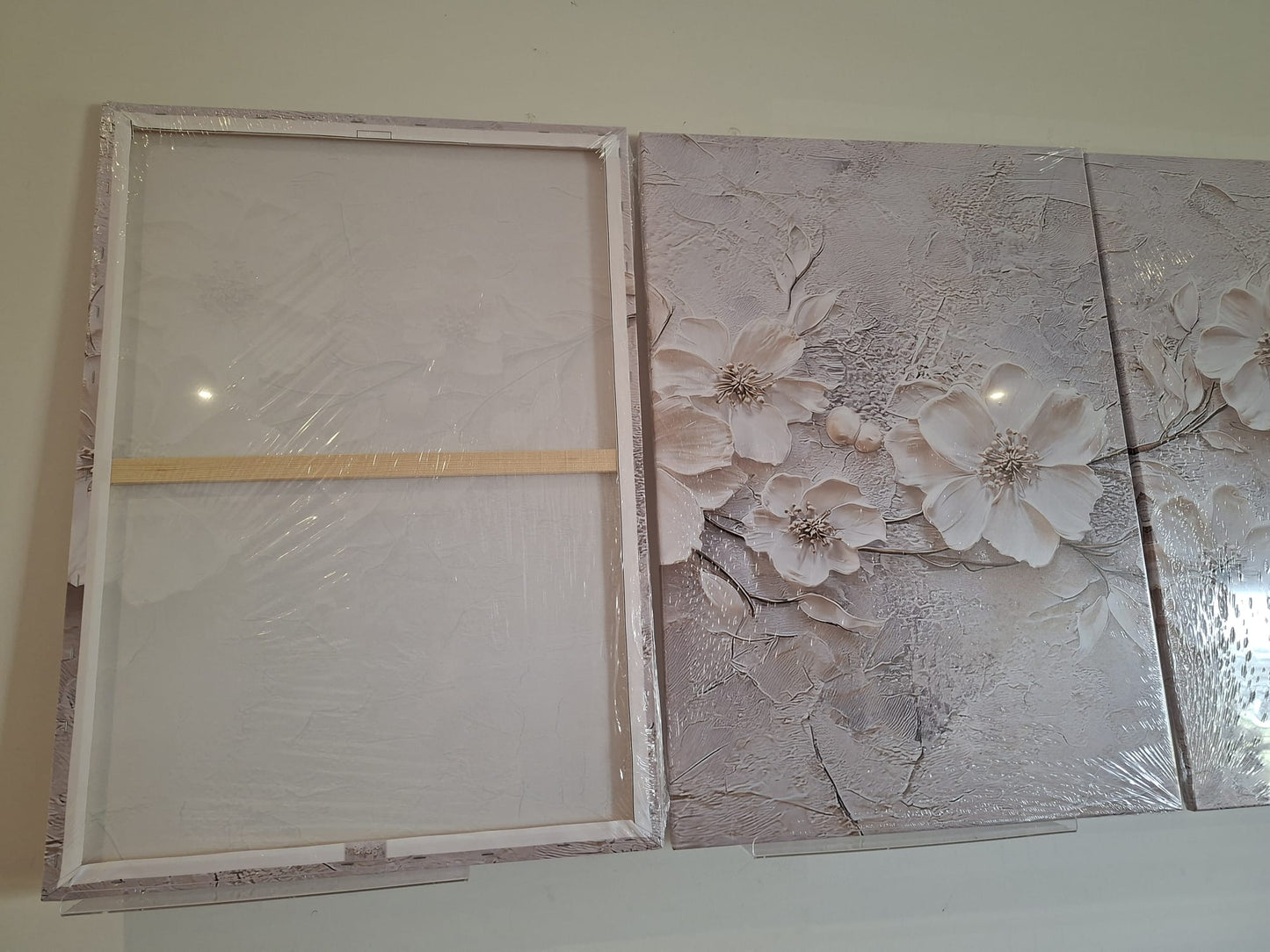 Minimalist White Floral Canvas Print Wall Art