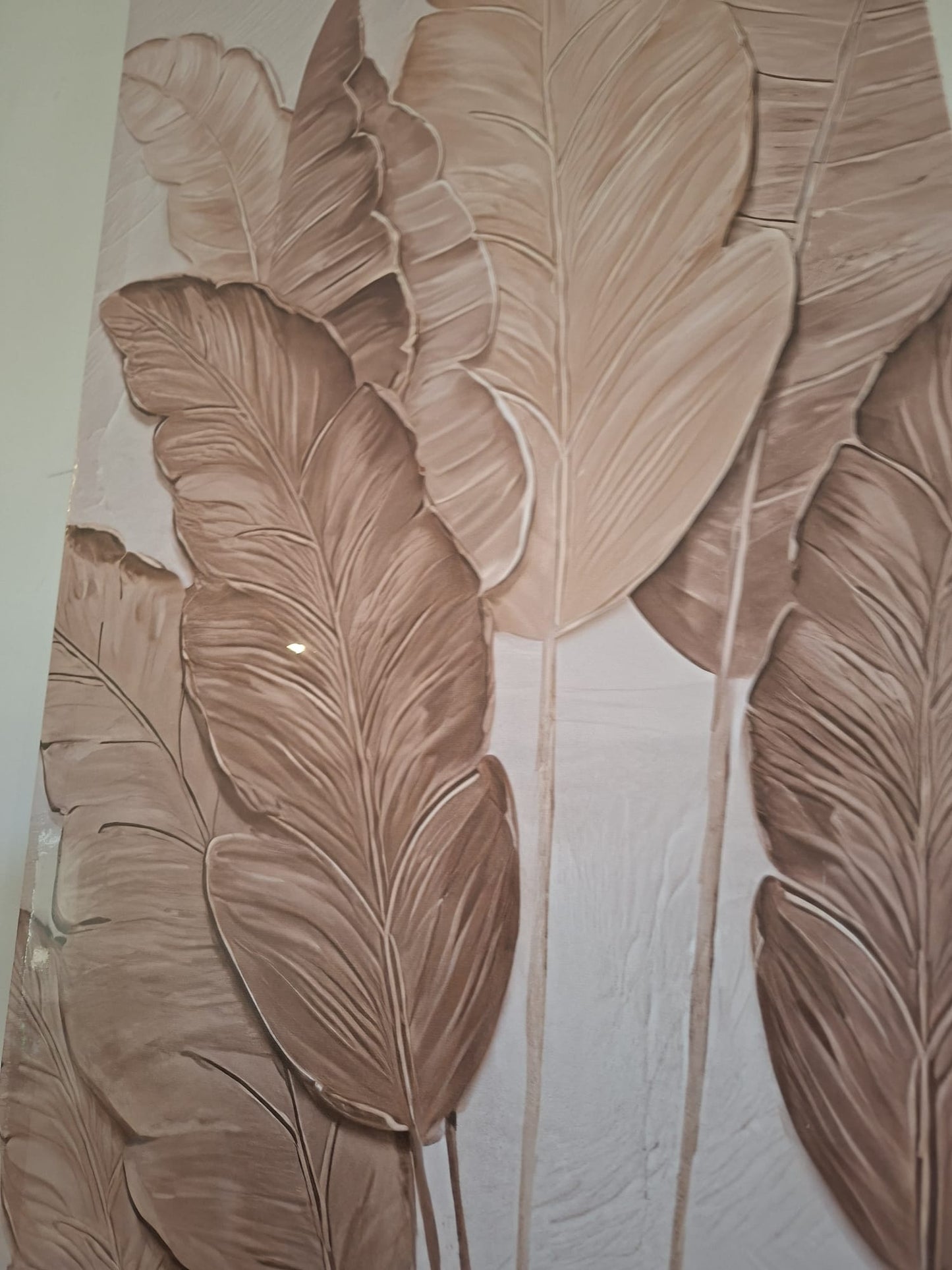 Neutral Botanical Leaf Canvas Print Wall Art