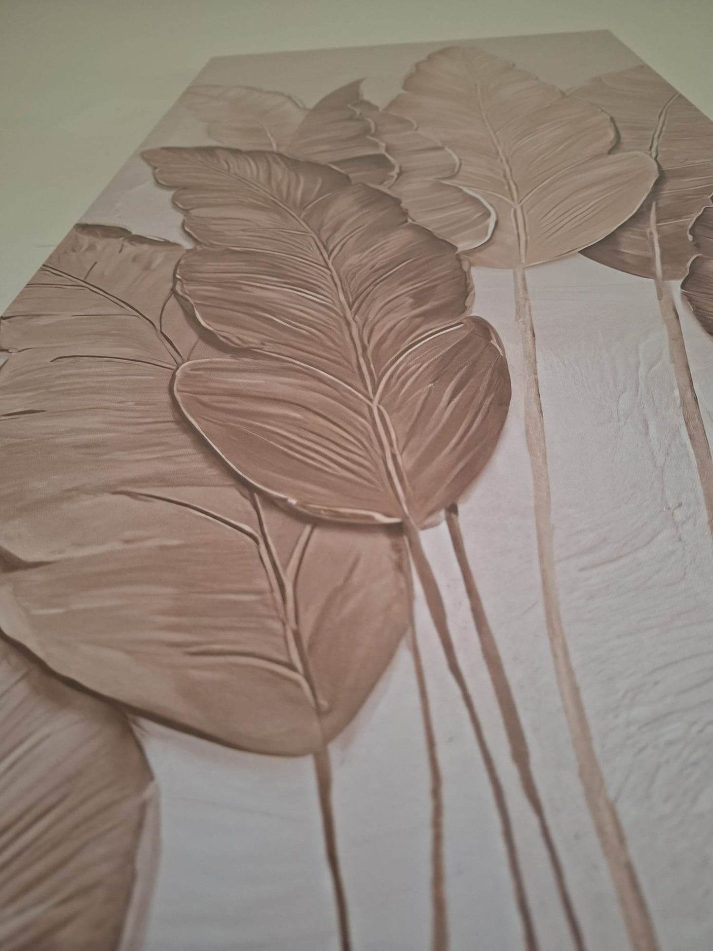 Neutral Botanical Leaf Canvas Print Wall Art