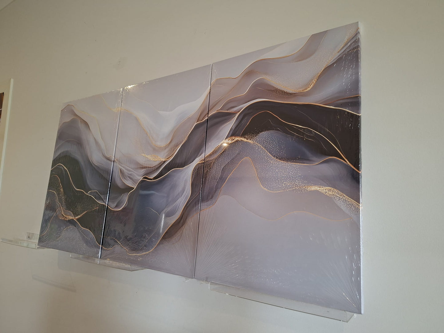 Abstract Gold Accent Wall Art Set
