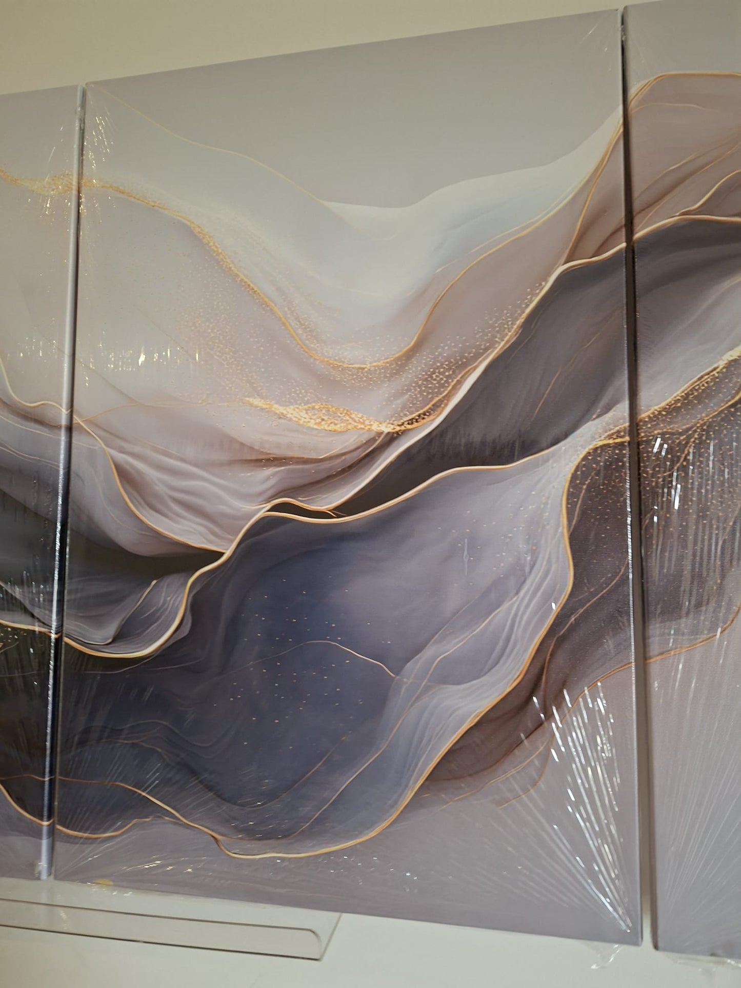 Abstract Gold Accent Wall Art Set