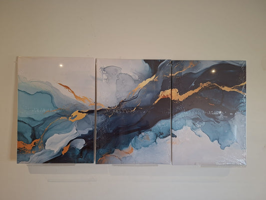 Abstract Flow Swirl Canvas Print Wall Art Set