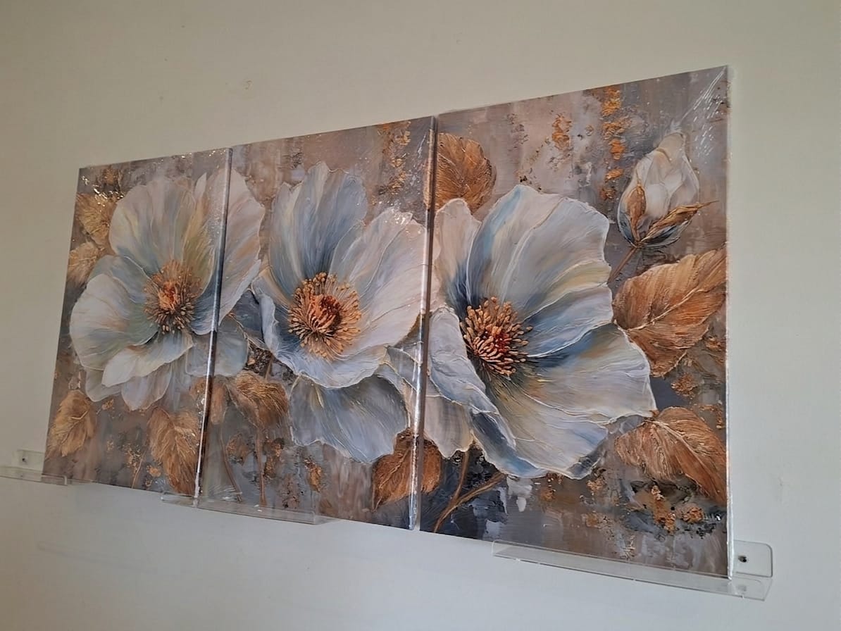 Elegant Floral Gold Accent Wall Art Set