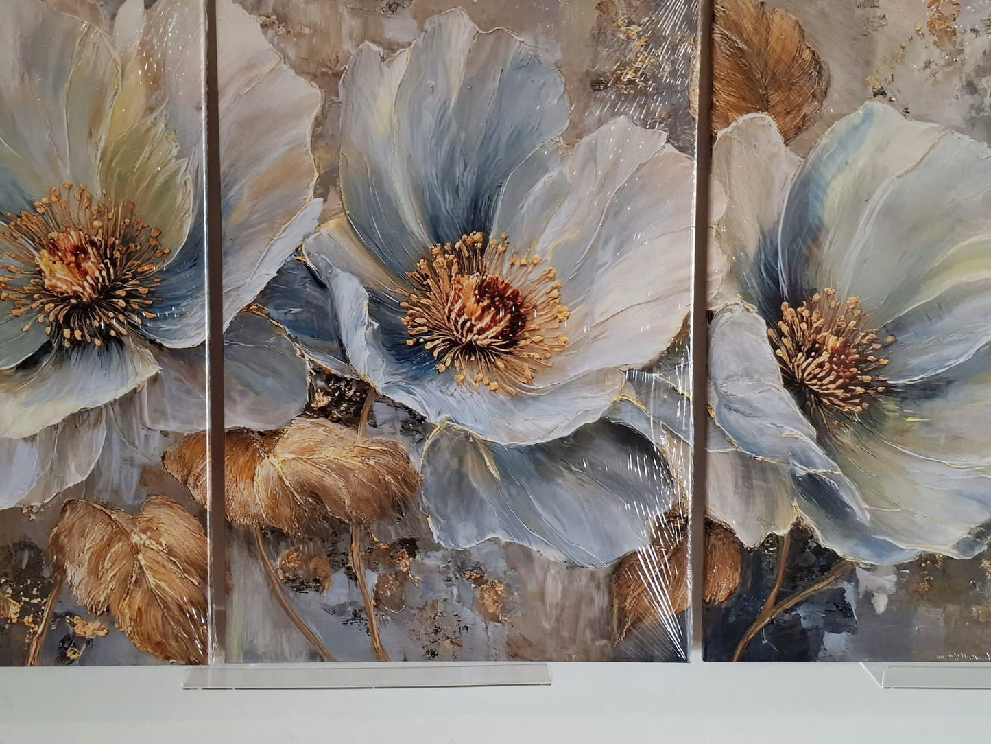 Elegant Floral Gold Accent Wall Art Set