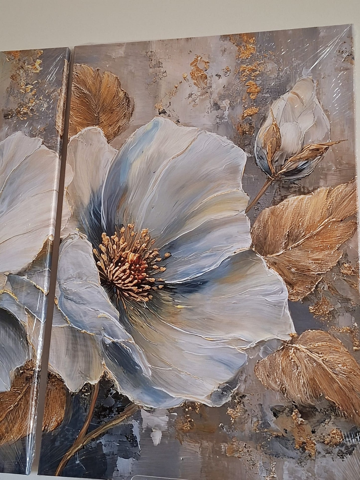 Elegant Floral Gold Accent Wall Art Set