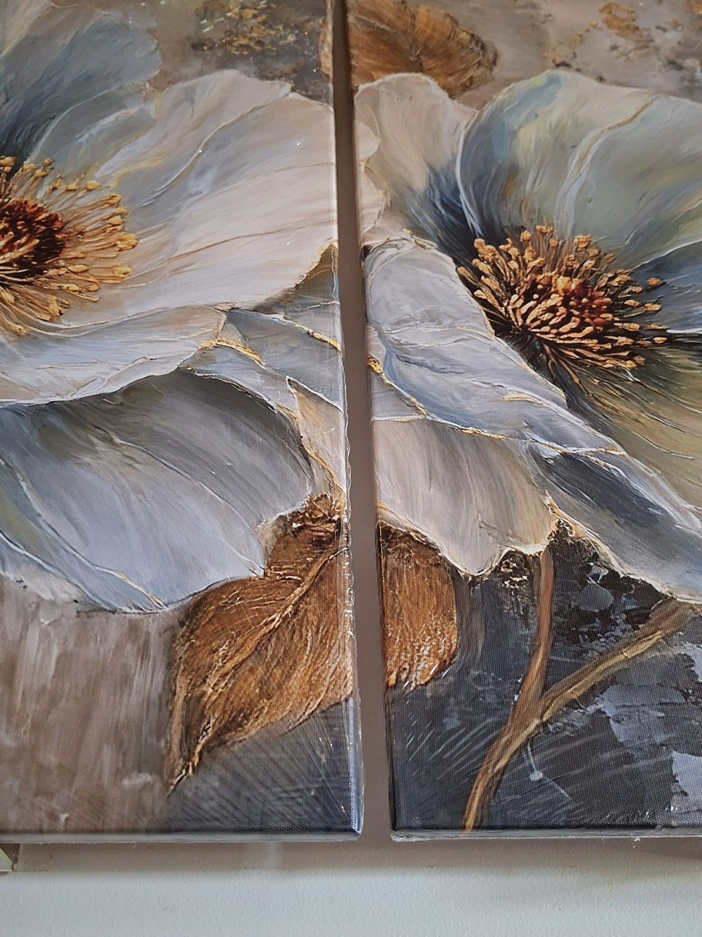 Elegant Floral Gold Accent Wall Art Set