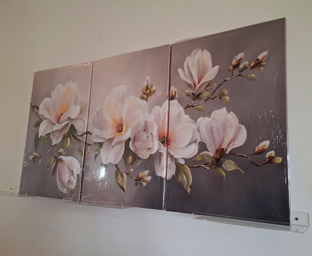 Soft Magnolia Floral Wall Art Set