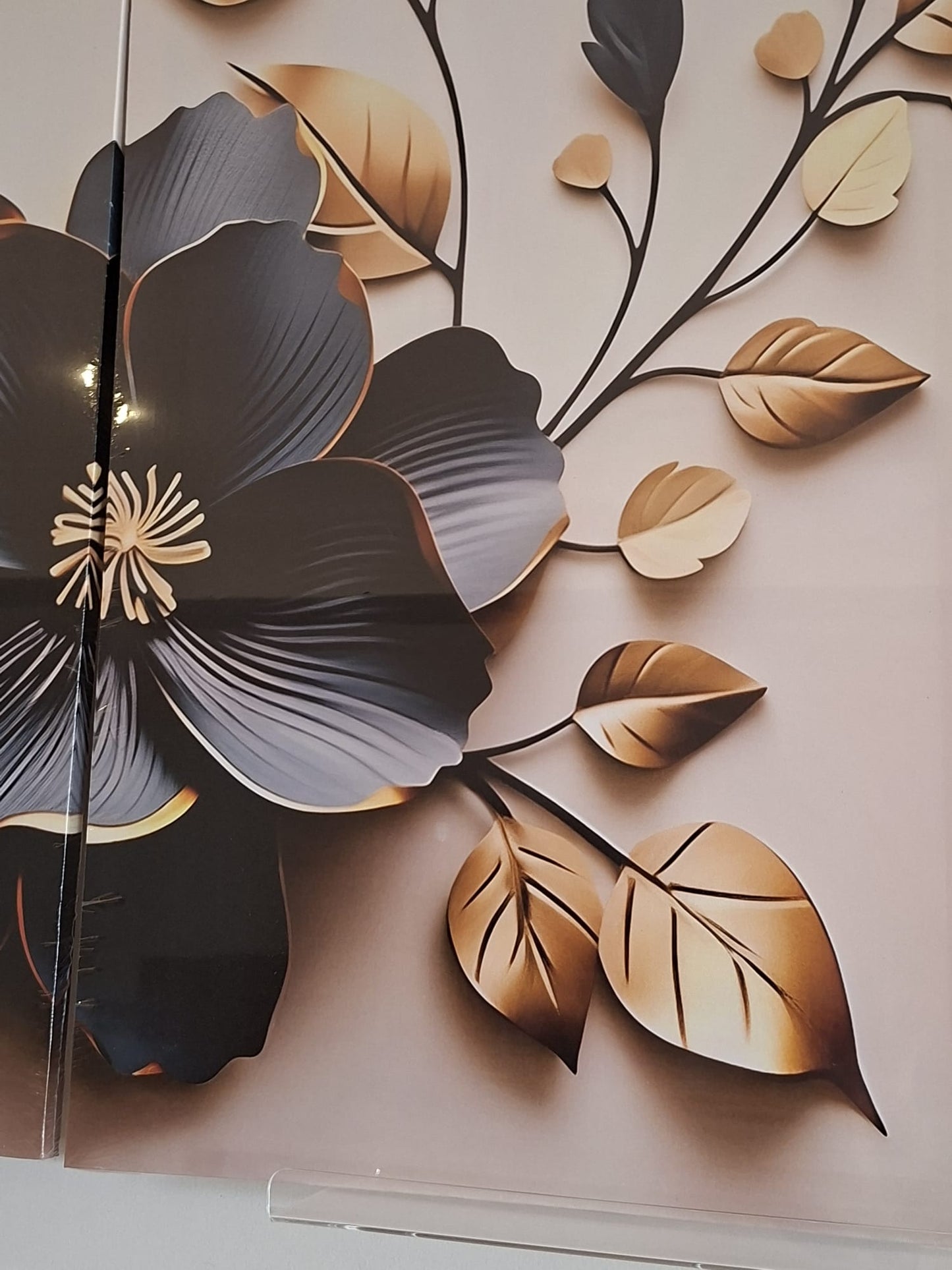 Black & Gold Floral Canvas Wall Art