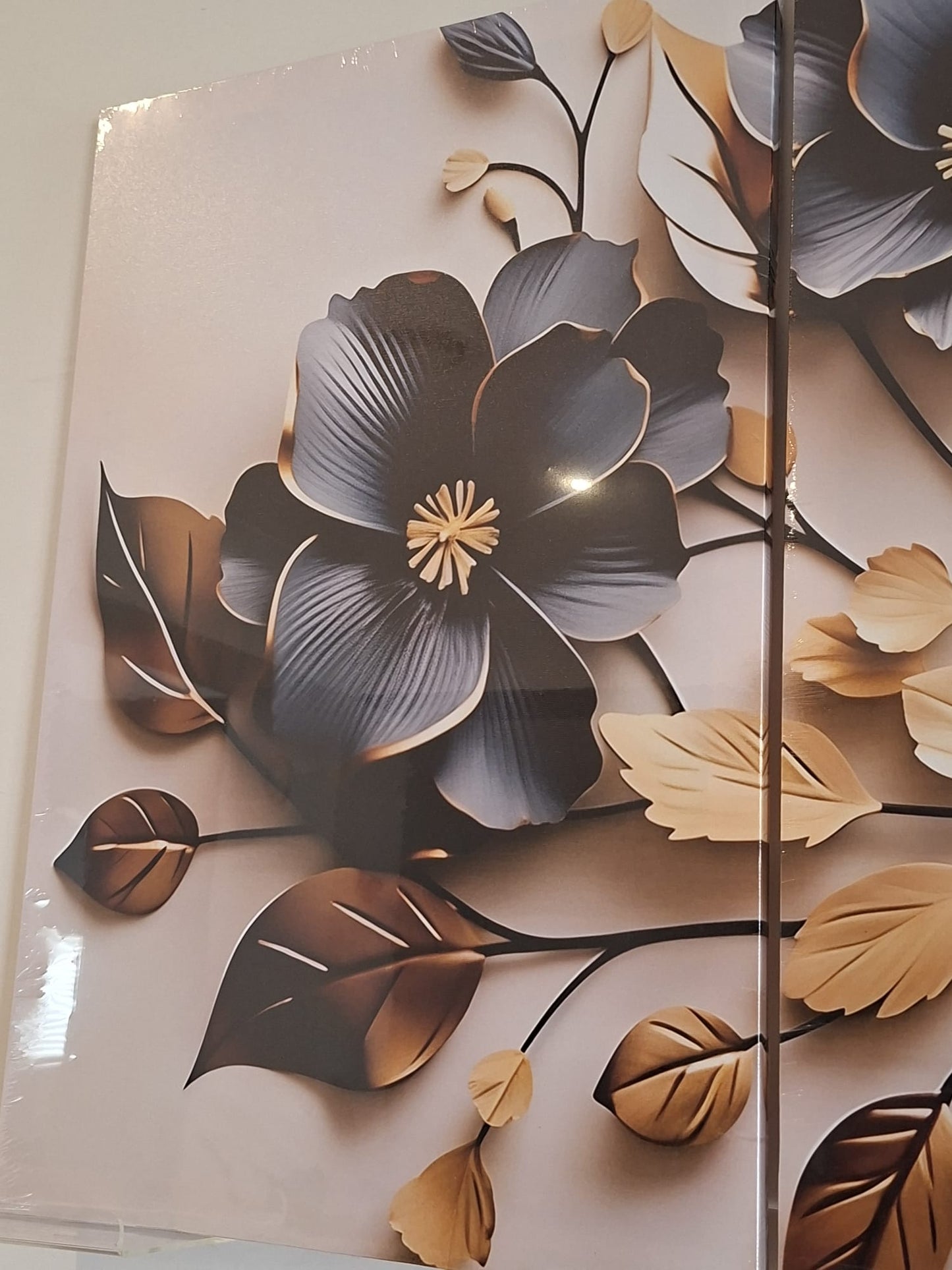 Black & Gold Floral Canvas Wall Art