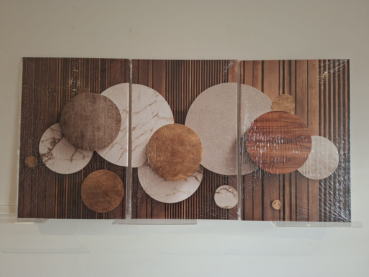 Neutral Abstract Circle Canvas Wall Art Set