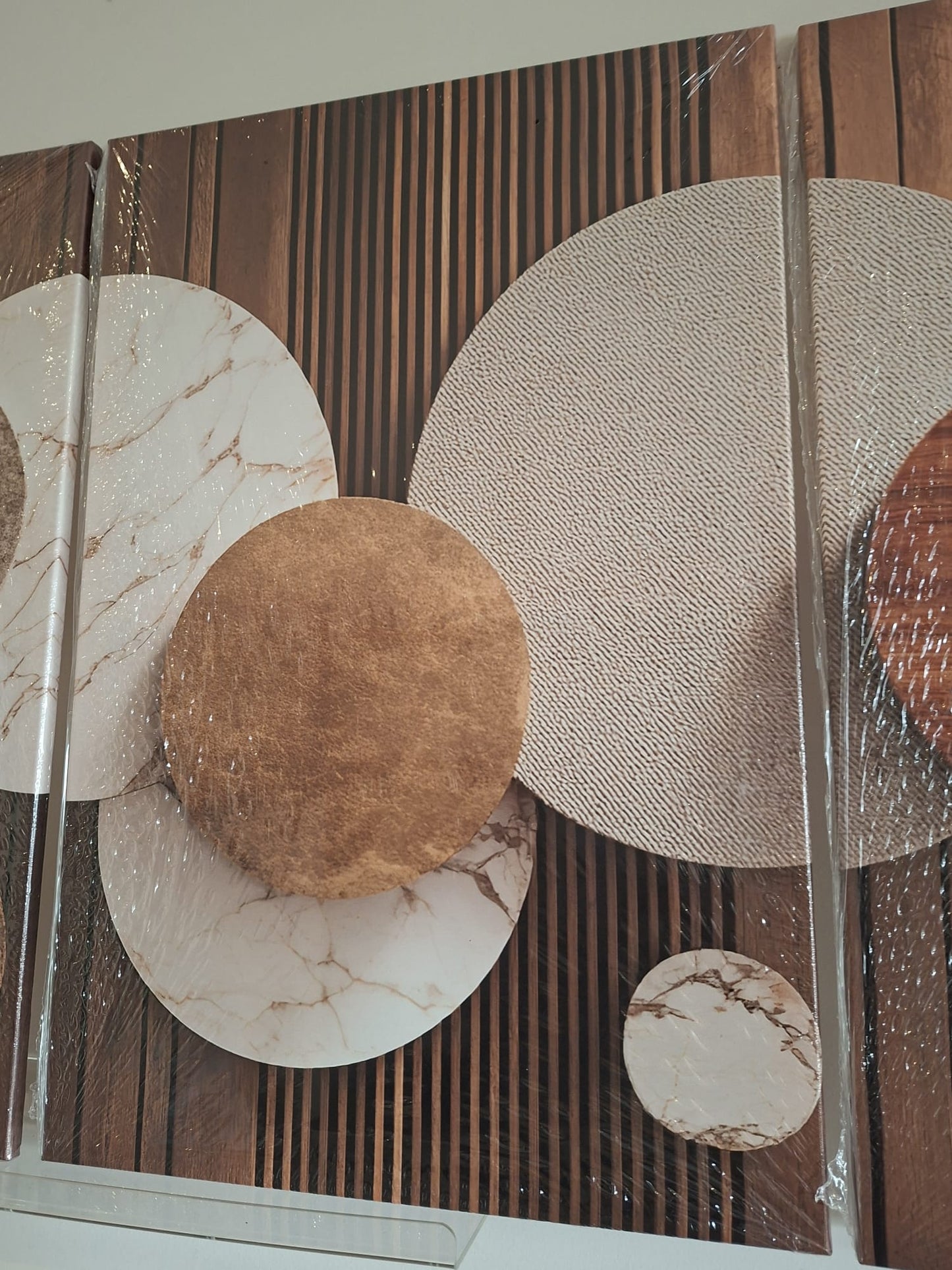 Neutral Abstract Circle Canvas Wall Art Set