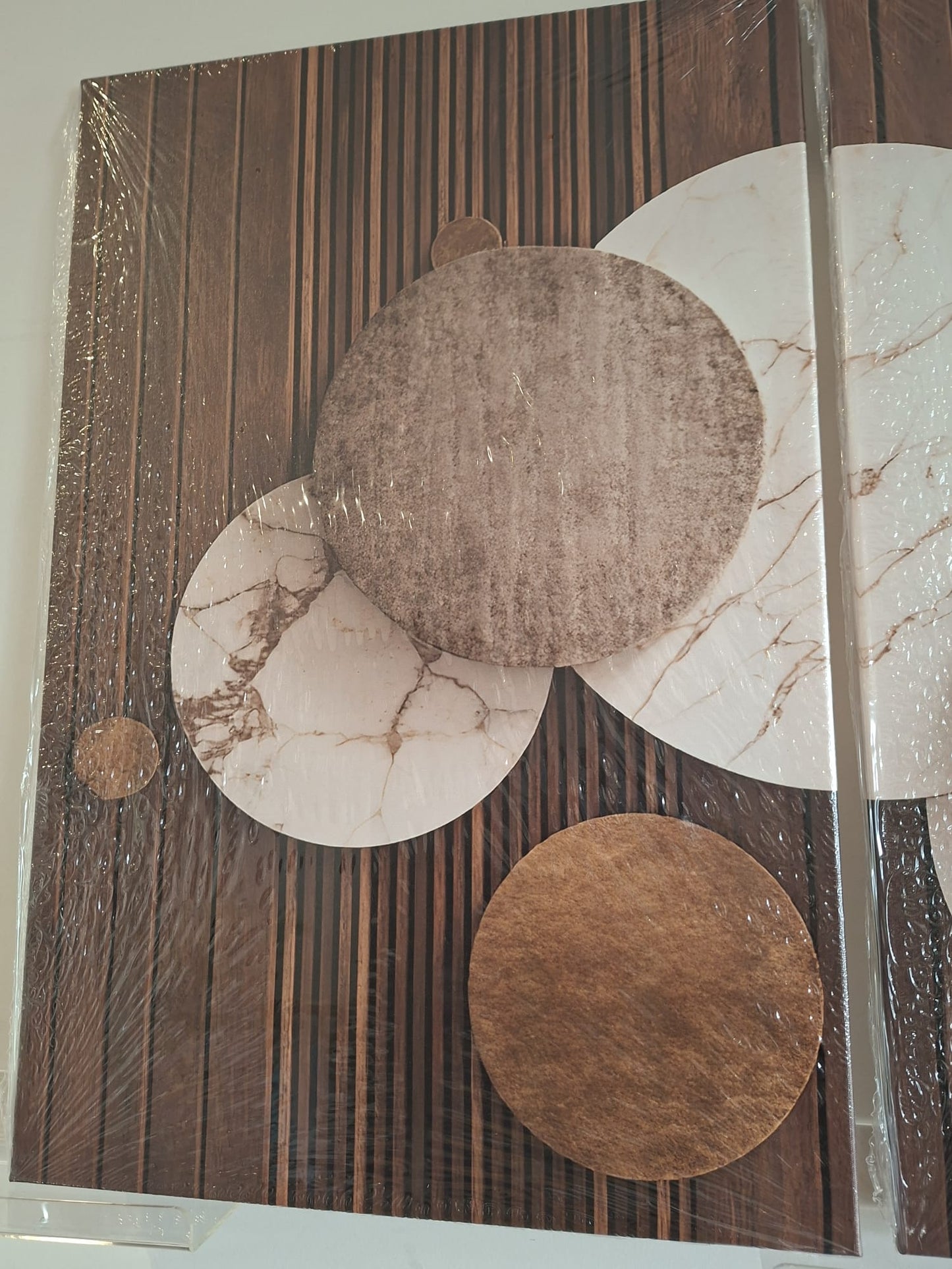 Neutral Abstract Circle Canvas Wall Art Set