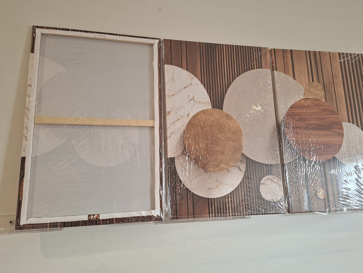 Neutral Abstract Circle Canvas Wall Art Set