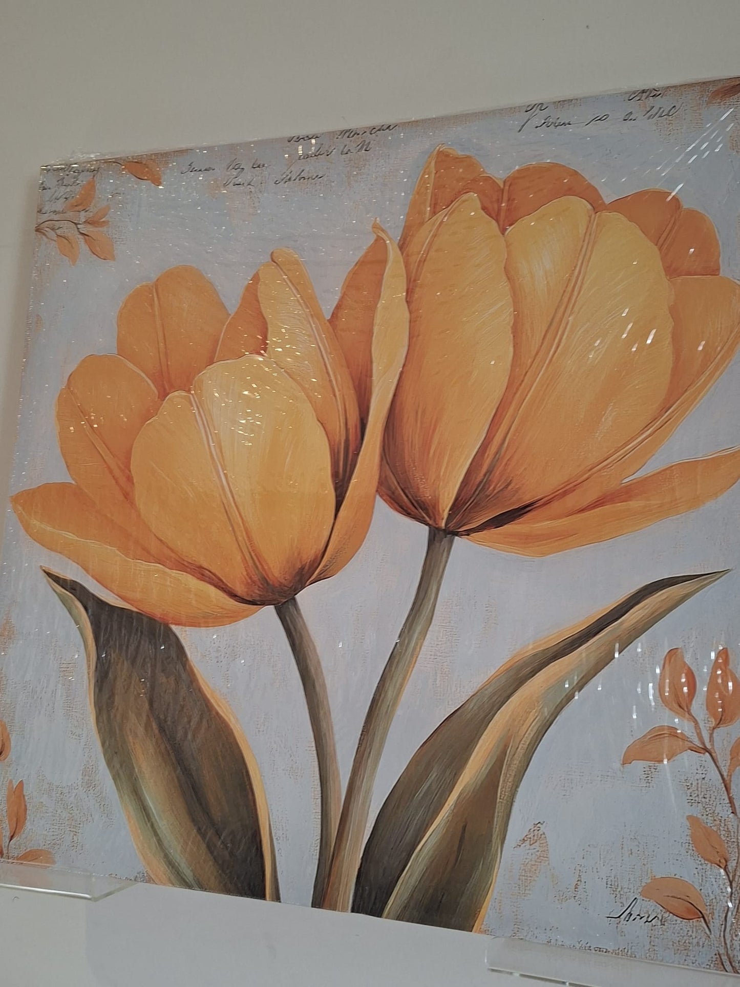 Soft Yellow Tulip Botanical Canvas Wall Art Set