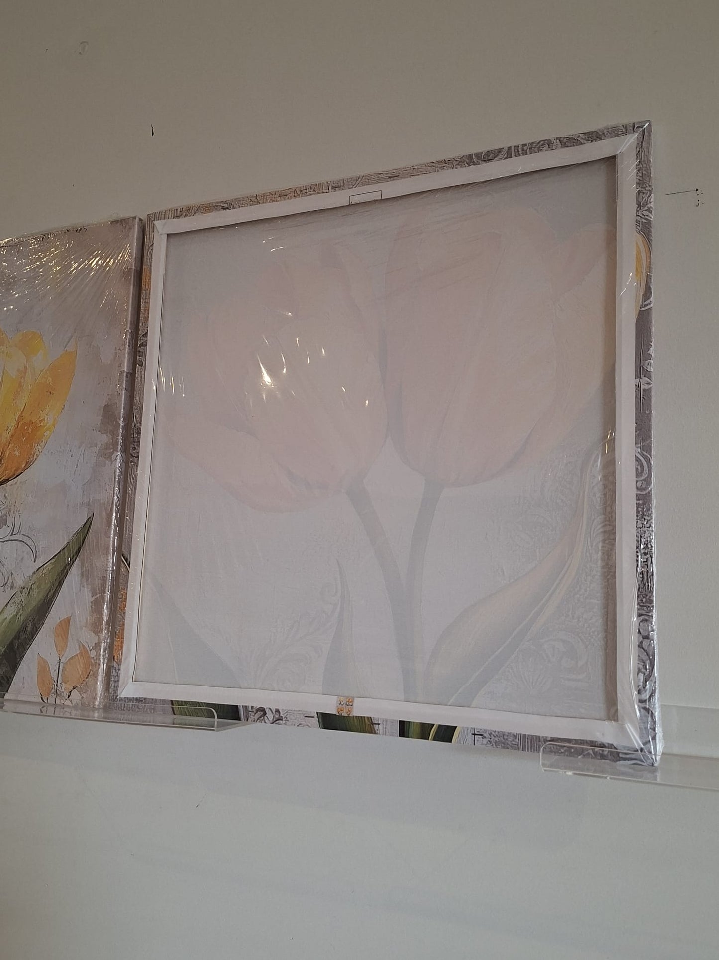 Soft Yellow Tulip Botanical Canvas Wall Art Set