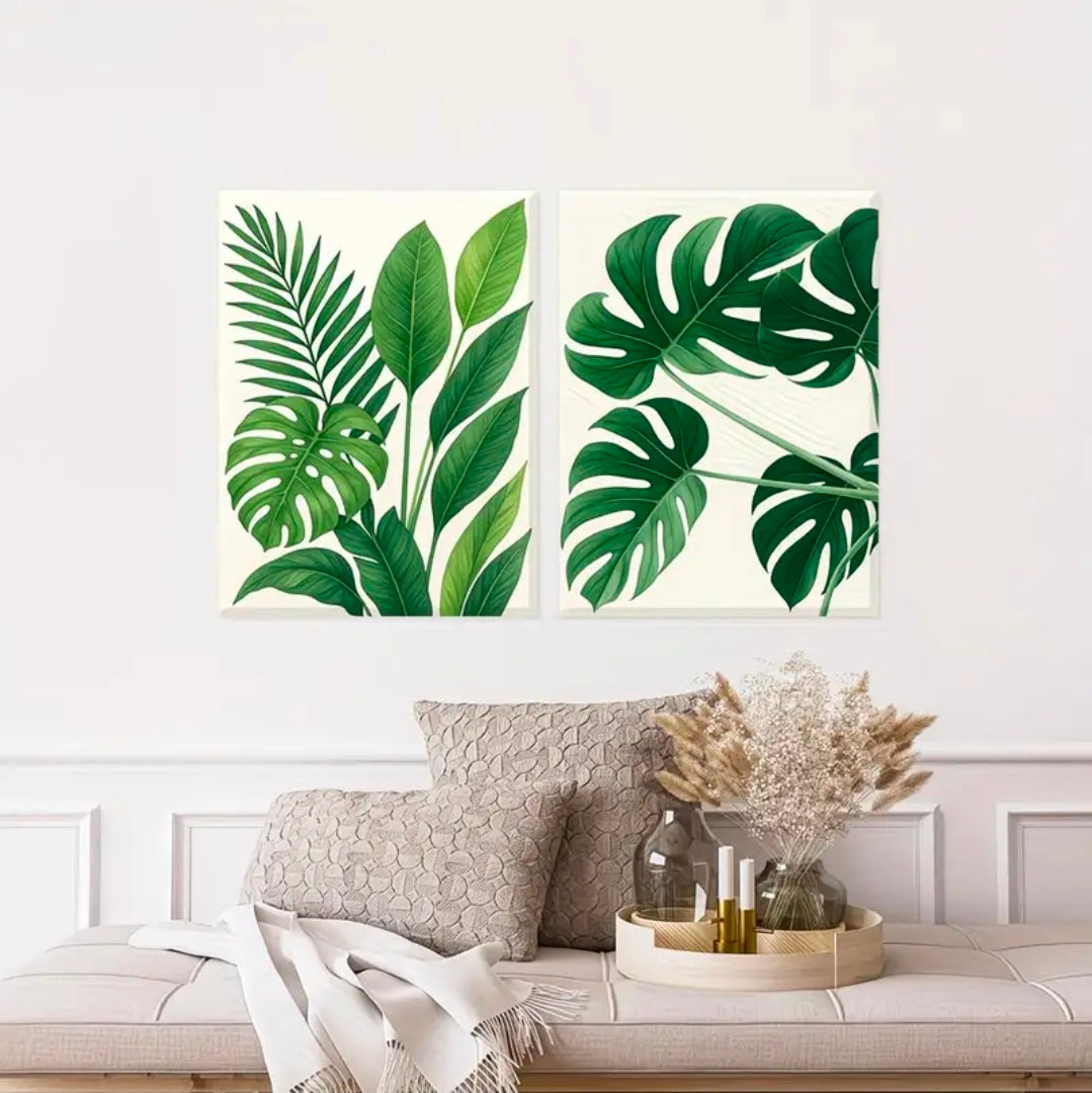 Tropical Leaves Canvas Print Wall Art – Jungle Foliage