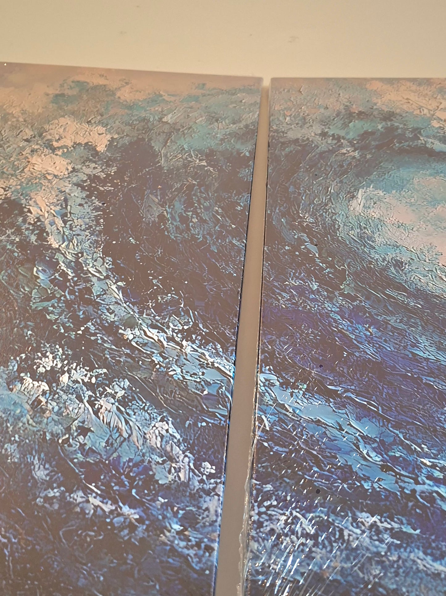 Ocean Depths Turquoise Wave Wall Art Set
