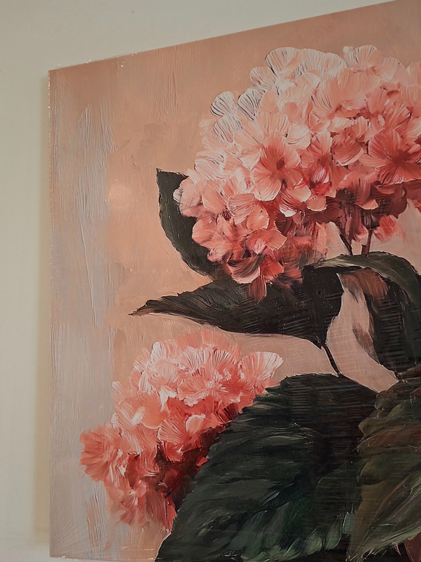 Pink Hydrangea Canvas Wall Art – Pastel Floral Elegance Décor