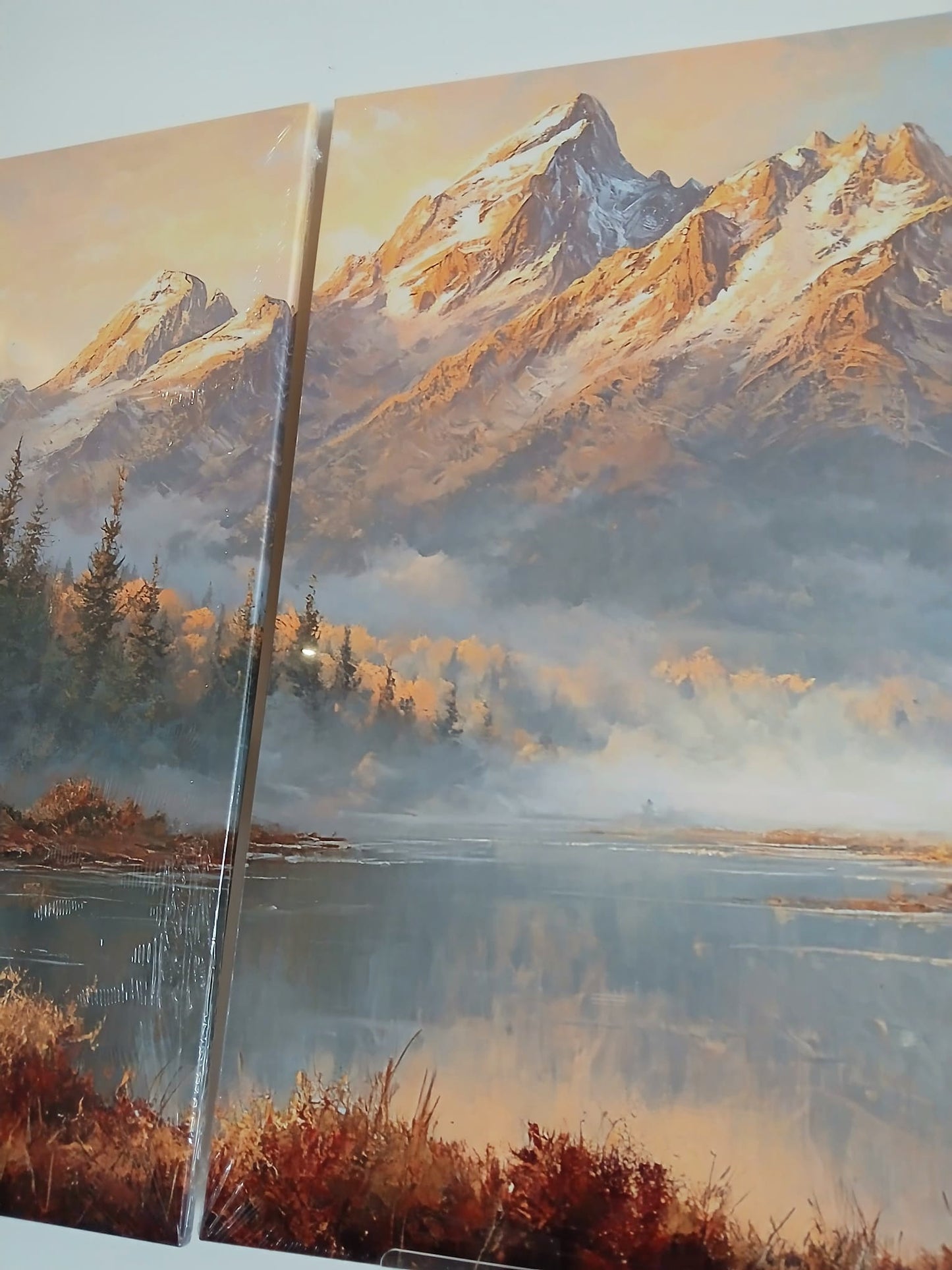 Sunset Mountain Canvas Print Wall Art Set