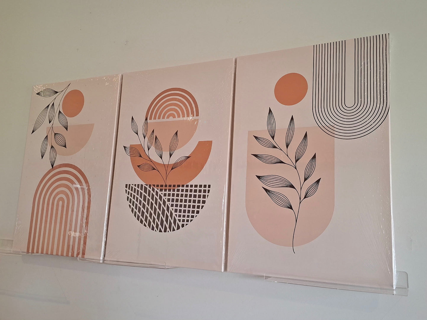 Neutral Geometric & Abstract Plant Canvas Wall Art – Modern Minimalist Décor