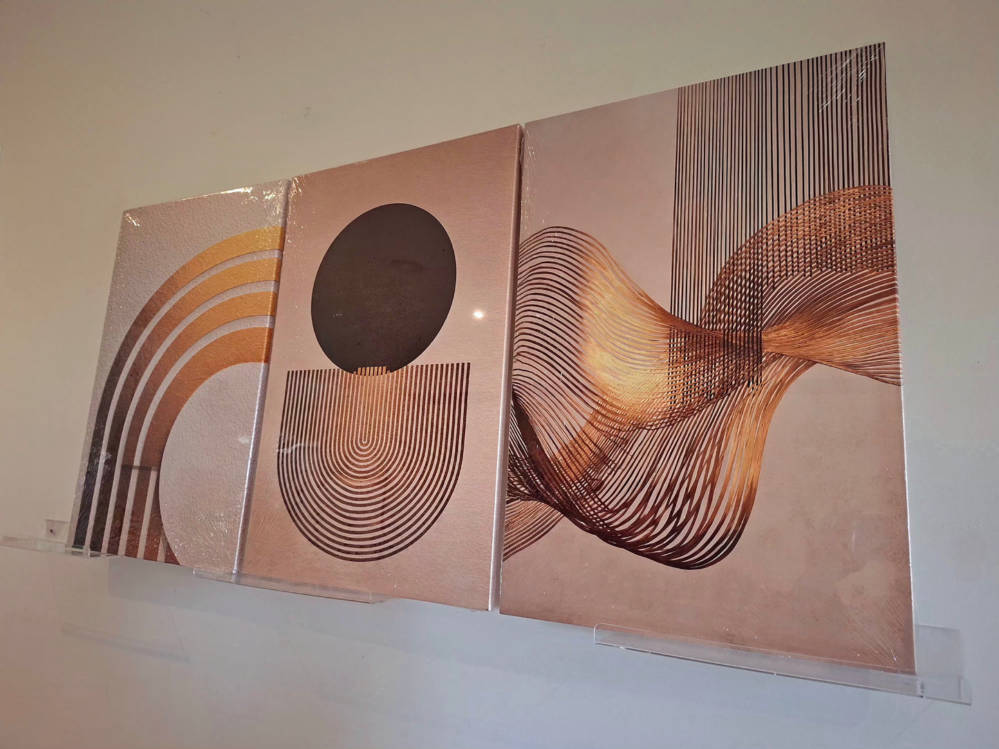 Minimalist Boho Gold Accent Wall Art Set