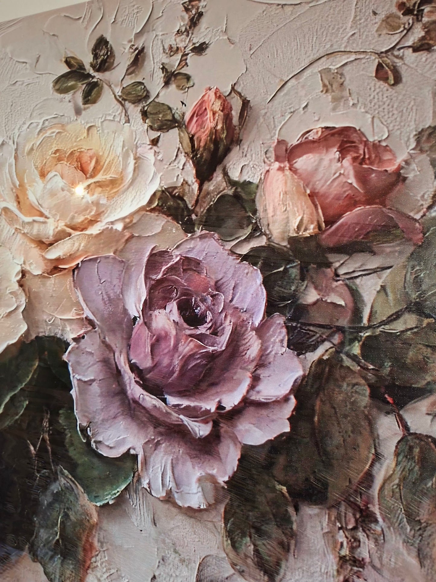 Pink & Purple Roses Canvas Wall Art – Minimalist Floral Elegance 1pc