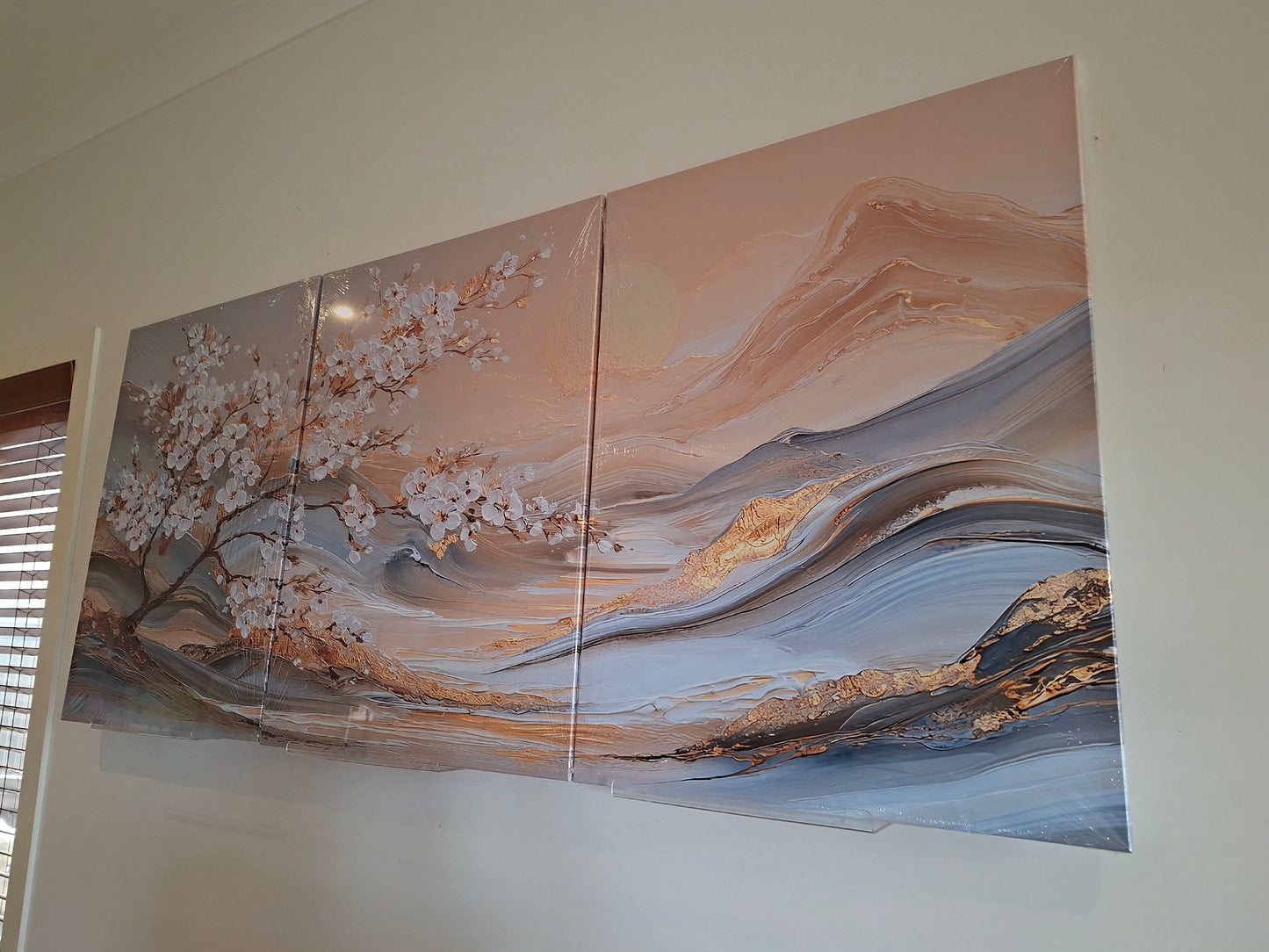 Plum Blossom Landscape Canvas Wall Art Set