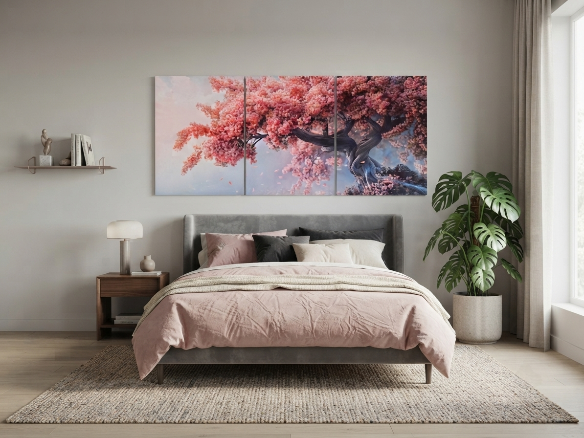 Cherry Blossom Tree Wall Art Set