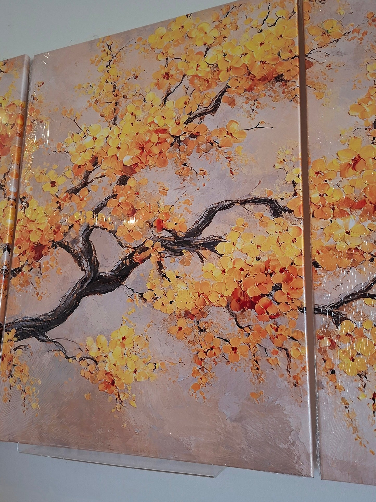 Yellow Flower Tree Canvas Wall Art Set