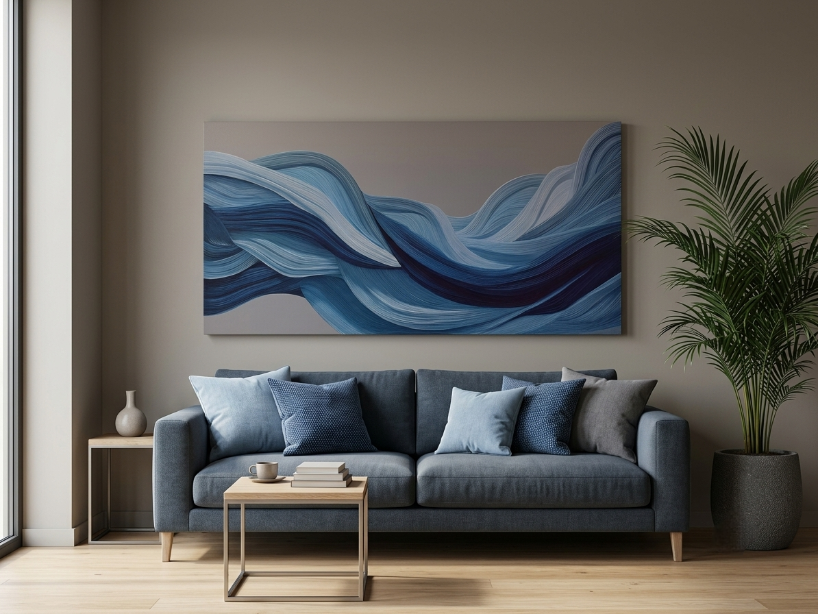 Modern Abstract Wave Canvas Wall Art - 1pc