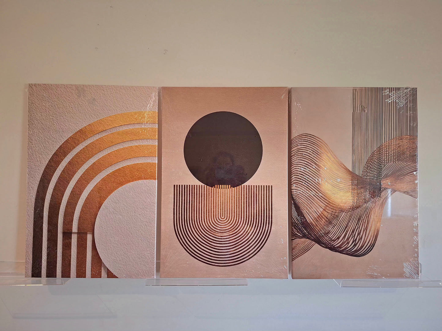 Minimalist Boho Gold Accent Wall Art Set