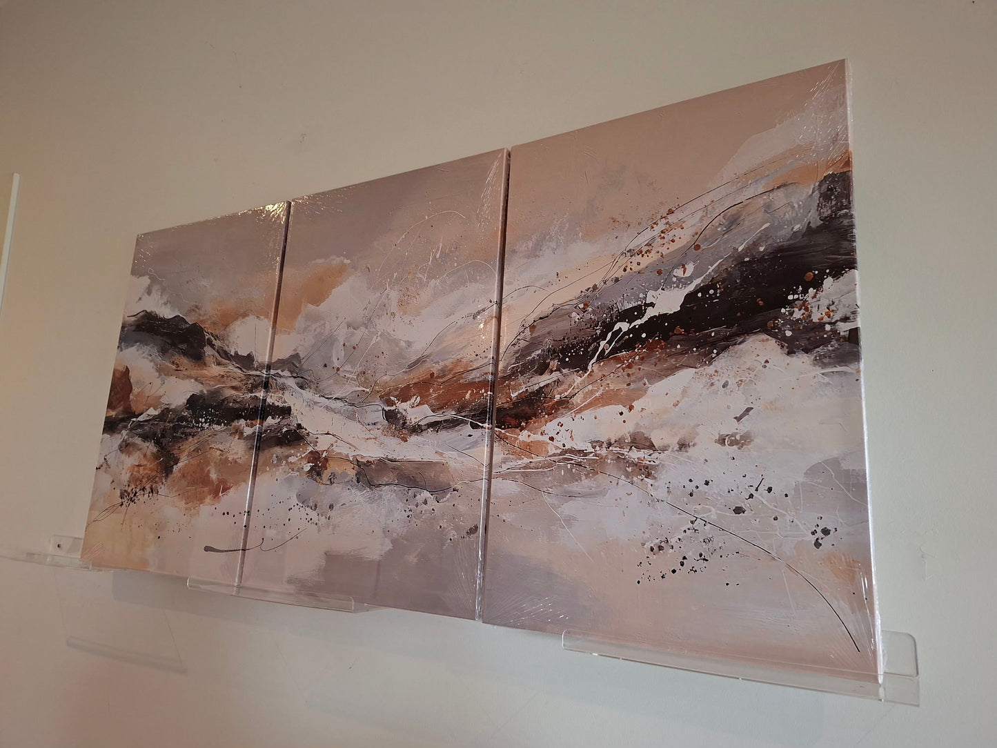 Earthy Neutral Abstract Canvas Wall Art Set