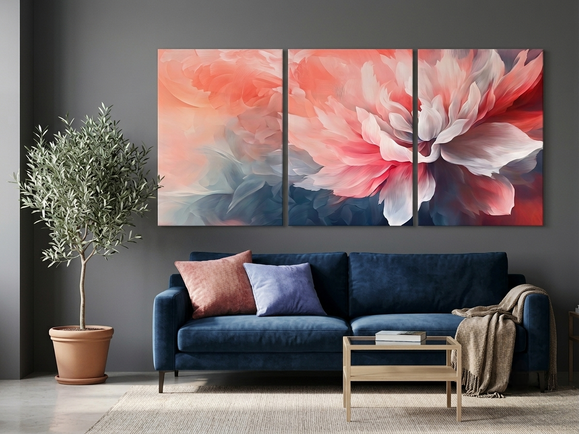 Pastel Bloom Canvas Wall Art Print Set