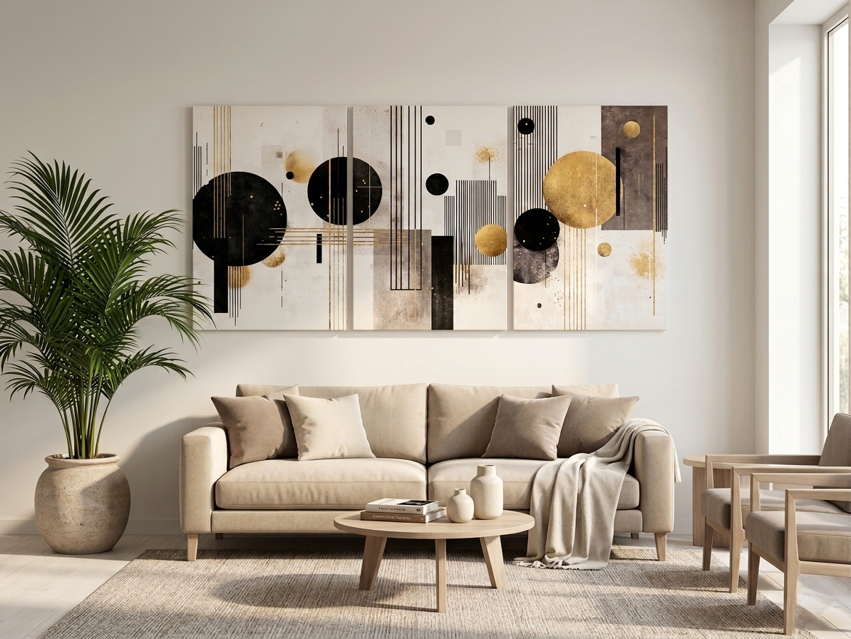 Elegant Abstract Geometric Canvas Print Wall Art