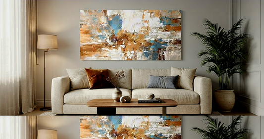 Hand-Painted Abstract Landscape Oil Painting – Timeless Color Symphony Canvas Art