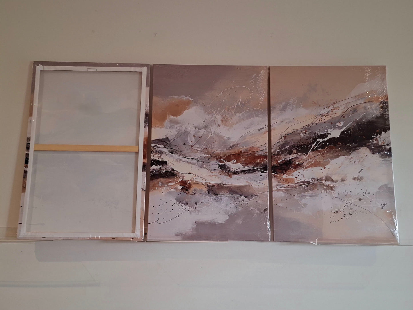 Earthy Neutral Abstract Canvas Wall Art Set