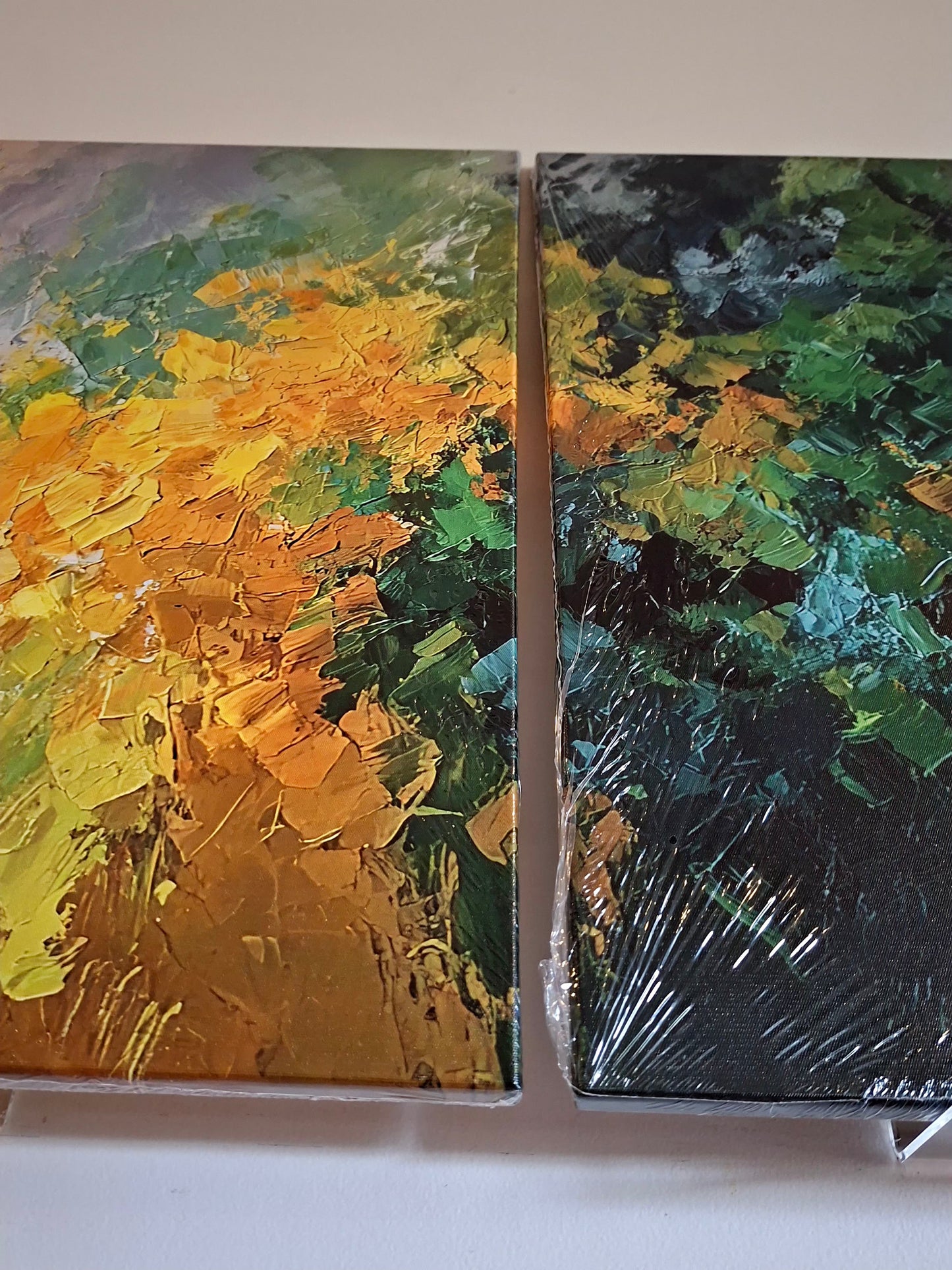 Yellow and Green Abstract Wall Art – Modern Impressionist Décor