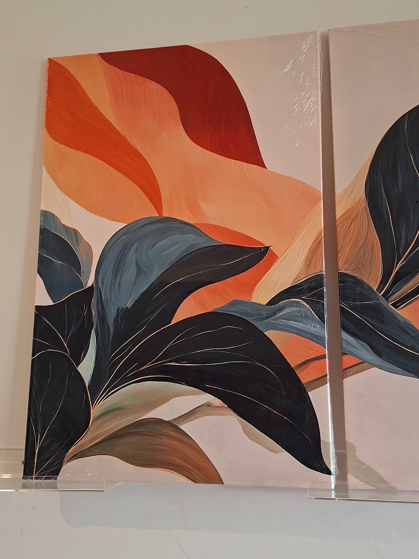 Botanical Elegance Canvas Wall Art Set – Abstract Nature Boho Décor