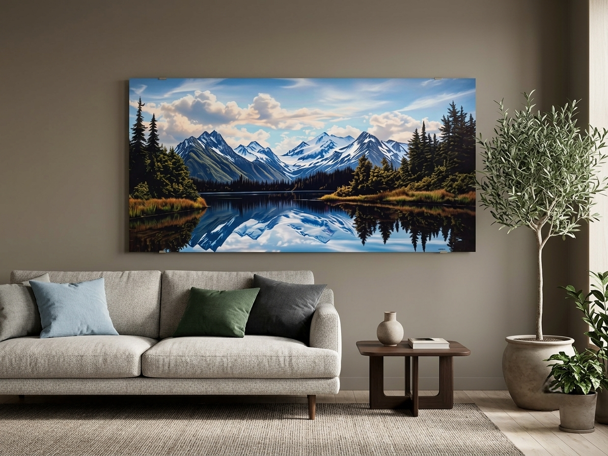 Mountain Lake Landscape Canvas Wall Art Set – Serene Nature Décor
