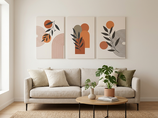 Botanical Wave Canvas Wall Art Set