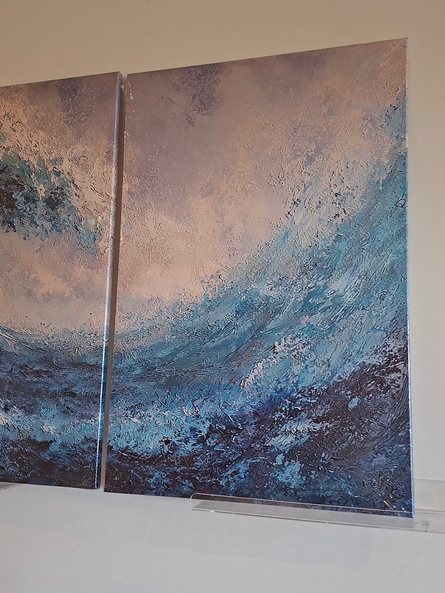 Ocean Depths Turquoise Wave Wall Art Set