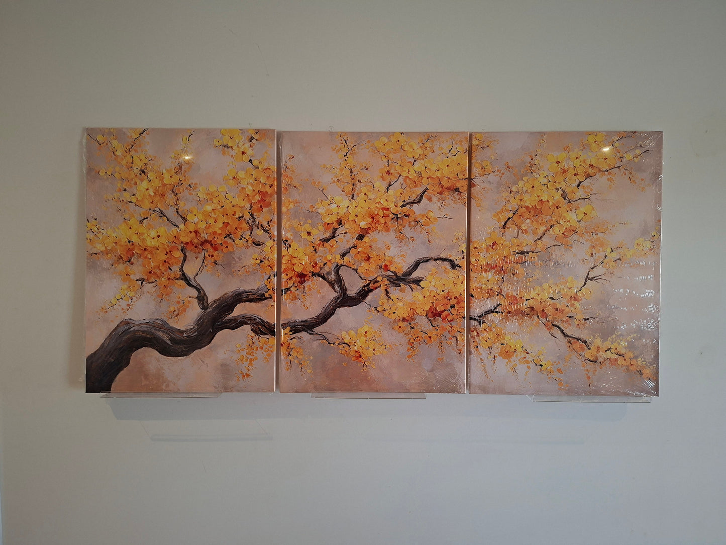 Yellow Flower Tree Canvas Wall Art Set